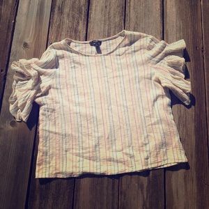 DREW multi-colored striped crop top